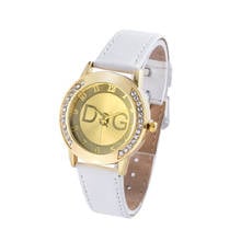 Relógio de pulso feminino quartz, pulseira de couro com detalhes na moda 2020 2024 - compre barato