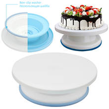 27 см пластиковый поворотный стол для торта, вращающийся нож для торта, пластиковый нож для украшения теста, поворотный стол, противоскользящая круглая подставка для торта, поворотный стол 2024 - купить недорого
