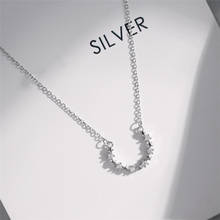 Блестящее полукруглое ожерелье с эффектом памяти, серебряная цепочка до ключиц, Женское Ожерелье SNE512 2024 - купить недорого