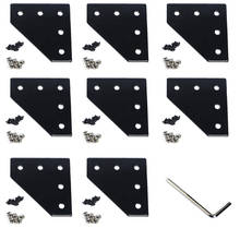 2020 Series Black Silver 90 Degree L Shape Outside Joining Plate Kits with T Nuts and Round Head Hex Screws 2024 - buy cheap