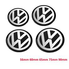 4 шт. 56 мм 60 мм 65 мм 75 мм 90 мм черная Центральная втулка колеса автомобиля Кепка бейдж логотип эмблема наклейка на колесо наклейка Стайлинг для VW 2024 - купить недорого