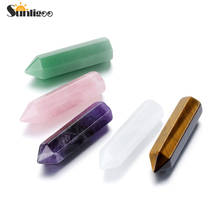 Sunligoo Self Standing 6 Facet Natural Polished Mini Tumbled Single Point Amethyst Rose Quartz Clear Quart Point Wand Stone Deco 2024 - buy cheap