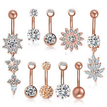 9PCS 14G Stainless Steel Belly Button Rings CZ Pineapple Dangling Dangle Navel Ring Body Piercing 2024 - buy cheap
