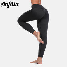 Anfilia-pantalones de Yoga para mujer, mallas ajustadas de cintura alta, ropa deportiva para Fitness, gimnasio, mallas para correr 2024 - compra barato