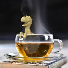 Saco de chá de silicone folha de ervas spice filtro bebê dinossauro forma chá infusor filtro solto reutilizável 2024 - compre barato
