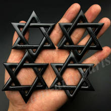 4х черная металлическая звезда Давида, Еврейская гексаграмма, эмблема автомобиля, значок, наклейка на мотоцикл 2024 - купить недорого