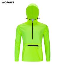 WOSAWE тонкие велосипедные куртки с капюшоном Мужские ветрозащитные Светоотражающие водоотталкивающие ветрозащитные куртки для бега велосипедная куртка 2024 - купить недорого