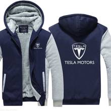 Winter hoodies men Thicken Fleece Tesla Motors sweatshirt Hoodies Plus Size Hooded coat male Casual Outerwear jacket 2024 - buy cheap