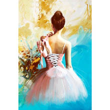 Pintura diamante quadrado/redondo ballet mulher strass ponto cruz kit diamante bordado retrato mosaico arte artesanal 2024 - compre barato