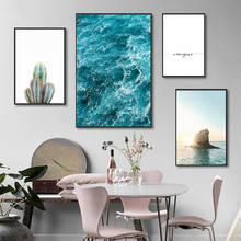 Scandinavian Plant Cactus Landscape Posters Modern Prints Sea Wall Art Canvas Painting Nordic Decoration Picture 2024 - buy cheap