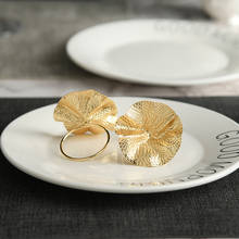 4PCS metal napkin ring gold-plated lotus leaf dining table napkin buckle European napkin ring towel ring decoration 2024 - buy cheap
