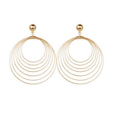 Gold color Big Drop Earrings for Women   Fashion Jewelry womens accessories  New 2020 Nice  big  round  ear rings 2024 - buy cheap