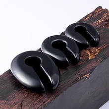 Tampões para os ouvidos, pedra de opala preta, cabide de peso, expansor, brincos, medidores, joias corporais, 10mm, 1 peça 2024 - compre barato