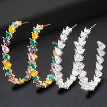 GODKI Charms Micro Zircon Big Hoop Earrings For Women Bridal Wedding Ear Earrings pendientes mujer moda 2019 2024 - buy cheap