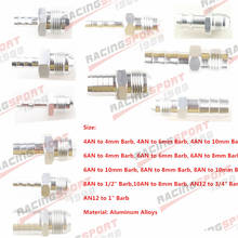 4AN 6AN 8AN 10AN 12AN To 4mm 6mm 8mm 10mm 1'' Barb Straight Fitting Fuel Line 2024 - buy cheap