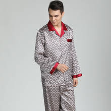 High-quality New Satin Nightwear Sleep Tops Sleepwear Pajama Set For Men 2PCS Home Suit Pants Pyjama Nightgown Plus Size 3XL 2024 - buy cheap