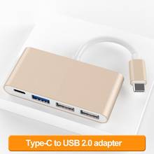 Adaptador tipo C a USB 2,0 portátil, convertidor 4 en 1 Tipo C a USB 3,0, Cable Hub para MacBook tipo C a USB 2024 - compra barato