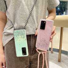 Sparkle Glitter Strap Cord Chain Case For Huawei Y6P Y7P Y6P Y9 P Smart 2019 Y7 Y6 Honor 9X 8X 7X 8A Cover Necklace Lanyard Case 2024 - buy cheap