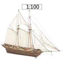 1:100 Wooden Assembled Sailboat The Age Of Navigation DIY Classic Sailing Ship Model Assembled Wooden Kit DIY Wood Crafts 2024 - buy cheap