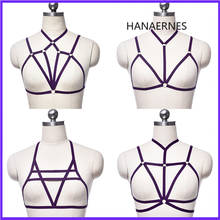 HANAERNES-Sujetador con pentagrama para mujer, ropa interior con arnés de cuerpo esclavo, medias de encaje hasta el muslo, lencería Punk, Bondage gótico, Cosplay 2024 - compra barato