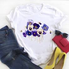 Camiseta feminina de manga curta, camiseta para mulheres com estampa gráfica e manga curta 2024 - compre barato