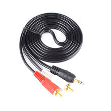 3,5 мм Штекерный разъем для AV 2 RCA Штекерный стерео музыкальный аудио кабель AUX для Mp3 Pod Phone TV звуковые колонки 1,5 м 2024 - купить недорого
