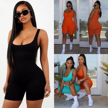 Women Short Romper Jumpsuit Leotard Sleeveless Top Stretch Blouse Lady Bodysuit 2024 - buy cheap