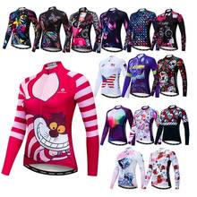 2021 Cycling Jersey Women Long Sleeve Bike Jersey Shirts Top MTB Team Maillot ropa Ciclismo quick dry Lady Bicycle Clothing Wear 2024 - buy cheap
