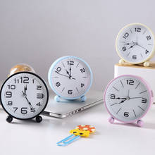 Relógio despertador criativo colorido e silencioso, moderno, minimalista, de metal, para decoração de mesa estilo nórdico 2024 - compre barato