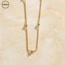 SOMMAR gold color stainless steel length 42cm  extender 5cm adjudt necklaces chain circular maxi  Charming Jewelry Accessories 2024 - buy cheap