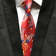 Gravata com estampa de música design exclusivo, gravata de notação para homens, artista, festa, tema de concerto 2024 - compre barato