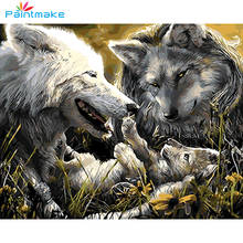 Paintmake animal DIY Painting By Numbers  Drawing Kits wolf oil hand Painted On Canvas For Home decor Art Picture GX9463 2024 - купить недорого