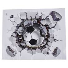 3D Наклейка на стену «футбольный мяч» ПВХ Искусство Футбол трещины наклейка для мальчиков Декор наклейки 2024 - купить недорого