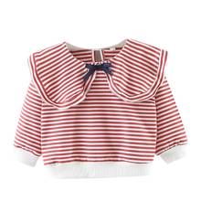Bobora Girl Cute Long Sleeve Children Casual Blouse 2019 Autumn Stripe Print Tops Baby Girls Blouses Shirts Kids Clothes 2024 - buy cheap