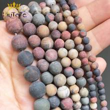 Dull Polish Matte Natural Picasso Beads Round Loose Stone Beads For Jewelry Making DIY Bracelet Accessories 15'' 4/6/8/10mm 2024 - buy cheap