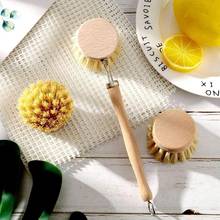 New Wooden Dish Brush Replacement Heads Kitchen Scrubber For Dishes Pots Pans Kitchen Sink Bathroom Household Cleaning Tools 2024 - buy cheap