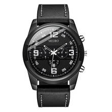 Hot Sale Men Military Watch Luxury MEIBO Brand Leather Sport Watches Quartz Clock Wristwatches Relogio Masculino 2024 - buy cheap