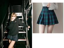 Kpop Blackpink LISA такой же корейский стиль колледжа плиссированные женские юбки Студенческая летняя уличная Женская милый с высокой талией мини-юбка 2024 - купить недорого