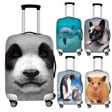 Twoheartsgirl bonito impressão animal panda golfinho viagem mala capa elástica 18-32 polegada zíper bagagem capa capas de bagagem 2024 - compre barato