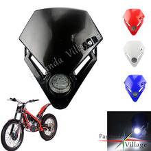 Mini farol de motocross com visão universal, cor preta, com luz led, para corrida, gás txt pro 280, 125 2024 - compre barato