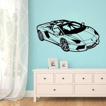 Pegatina de pared de coche de carreras deportivo, calcomanía de pared de automóvil, decoración del hogar para niños, decoración de habitación de niños, murales de Arte de vinilo, póster 2024 - compra barato