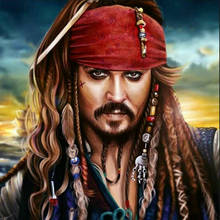 5d full square diamond painting pirate jack captain portrait diamond mosaic crafts diamond embroidery 2024 - buy cheap