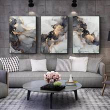 Nordic Grey Golden Marble Texture Abstract Poster Wall Art Canvas Painting and Pictures for Modern Luxurious Living Room Decor 2024 - buy cheap