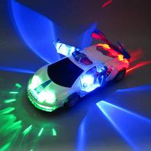 Электрический детский светодиодный электрический игрушечный автомобиль полиции 360 Вращение автомобиль с светодиодный музыкальный дверно... 2024 - купить недорого