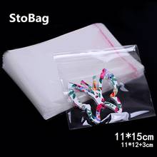 StoBag 500pcs 11*15cm Transparent Self Adhesive Seal OPP Plastic Bags Jewelry Packaging Candy Cookie Gift Bag Clear Cellophane 2024 - buy cheap