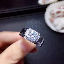 crackling moissanite gemstone ring for man jewelry engagement ring for wedding 925 sterling silver ring birthday New Year gift 2024 - buy cheap