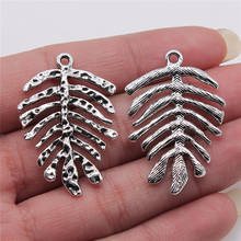 WYSIWYG 4pcs 26x38mm Leaves Pendant Charms Antique Silver Color For Jewelry Making Zinc Alloy Jewelry Findings 2024 - buy cheap