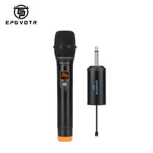 Беспроводной микрофон EPGVOTR, динамическая микрофонная система для караоке, металлический ручной микрофон, 30 каналов, регулируемый перезаряжаемый приемник, 50 метров 2024 - купить недорого