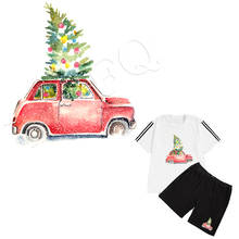 Watercolor Christmas Clothing Badges Patches Christmas Trees Heat Transfer Clothes Stickers Iron On Diy Accessory Iron On Patch 2024 - buy cheap