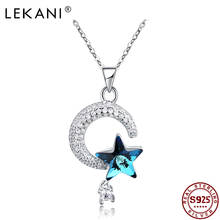 LEKANI 925 Sterling Silver Necklace Mosaic 5A Cubic Zirconia Moon And Crystal Star Wedding Necklaces For Women Fine Jewelry 2024 - buy cheap